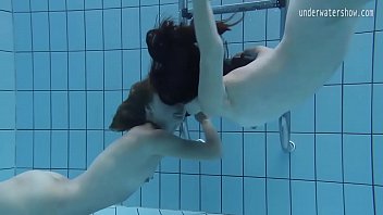 Hot lesbo action in the swimming pool