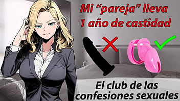 Mi pareja usa jaula durante meses follamos con dildo su pene no es necesario asmr relato voz española