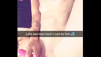 Wife smokes and cheats while home alone and cucks her husband on snapchat cumslut can't stop cumming