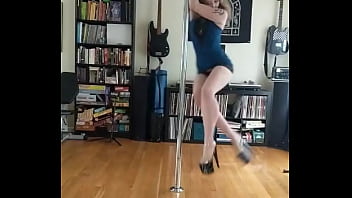 Black and blue skirt pole striptease with pornstar electra rayne
