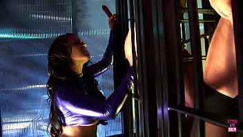 A dominant individual with dark hair who specializes in bdsm arranges for two individuals in a submissive role to engage in sexual activity with them as well as two individuals with fair hair who are confined in cages