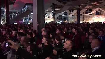 Wild lesbian pornshow in public