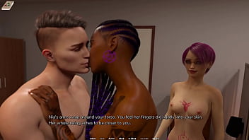 Taboo university #47 - tattoed ebony college girl kisses me while her friend masturbates to it