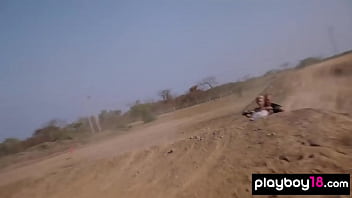 Big titted naked sluts enjoying their day on a race track