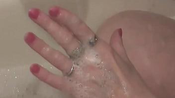 Milf soapy foam on tits pussy ass legs sexy blonde milf takes bathroom handjob solo milf shower