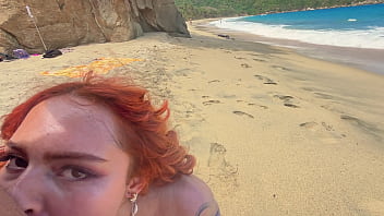 Stranger fucks me on a nude beach after i blow him — real voyeur caught jerking off watching us
