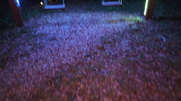 Fucked obedient fat girl on the swings in the village in the mouth and tight huge ass and cum on big tits