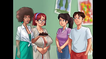 Jogo pornô 2d summertime saga episodio 107 - fiquei olhando as minas e a professora peladas na aula