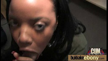 Ebony slut gets an interracial group sex 28