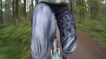 Bike ride through the forest ended with dick sucking and cumshot in mouth on the outdoor - amateur couple blowjob pov