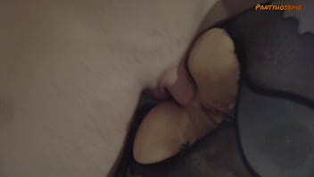 Cute teen angie on the bed wearing miniskirt and pantyhose takes it in her ass in pantyhose fuck