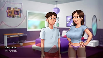 Hot stepmom debbie in seductive sexy dress begs him to kiss her - summertime saga 3d porn game
