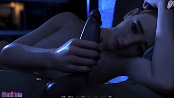 Cyborg girl gives me a great blowjob and i cum inside her making her swallow everything hentai game p2