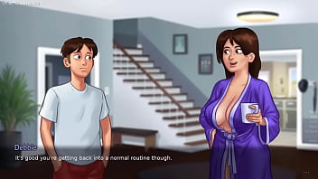 Busty mature milf stepmom caught her tenant naked now she wants to fuck his massive big cock - summertime saga 02 3d porn games