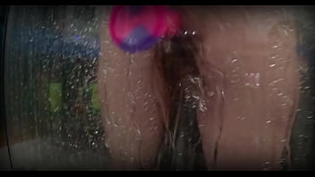 Spied on my chubby roomate trying her new toy in the shower almost dropped my phone trying to not get caught