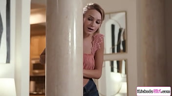 Dee williams is teaching her stepdaughtemma hix how to masturbatethe teen removes her panties then suddenly her stepmom dives in eating her pussy