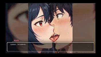 Bluring the walls romance hentai game ep 5 couple french kissing after confessing naughty fantasies