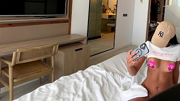 Stepbrother uses drone to catch latin stepsis taking topless selfies and look what happens in the end