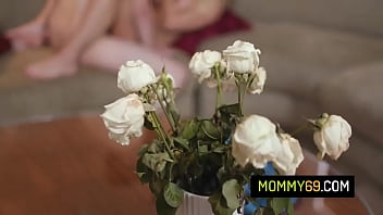 Lucky stud fucks his busty stepmother and their slutty neighbor