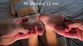 It’s very familiar scene when step daughter shows me new sneakers and then handle my cock with her small feet
