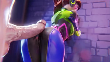 Overwatch slut bent over and fucked in alley