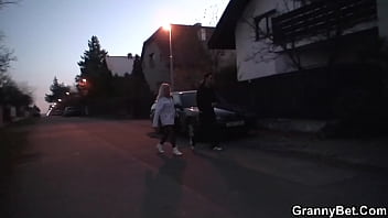 80 year old blonde woman fucks young man