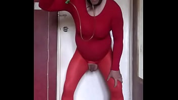 mouth gagged ball squeeze handjob