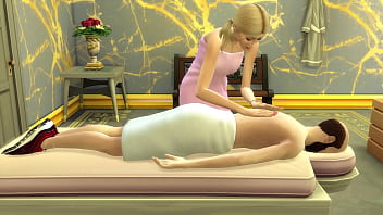 brother gives grounded sister a massage in her room