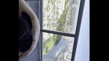 balcony blowjob