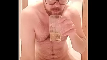 girl drinks 50 boys piss by glass