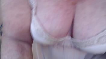older lady chair garden masturbated