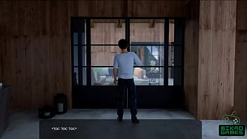 tall amazon girl lifts guy animation