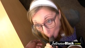 fit wife shows husband how to suck black cock