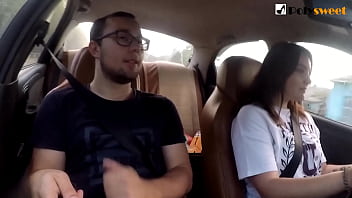 girl masterbates in car