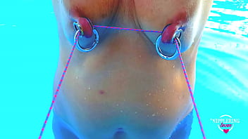 lesbian nipples fondled in pools