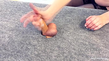 girl milks cock with post orgasm torture