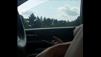 paki gurl boobs out in car