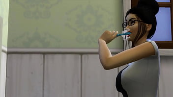 mother changing dress son see