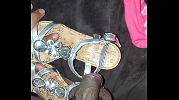 wife masterbates wearing cork wedge heels