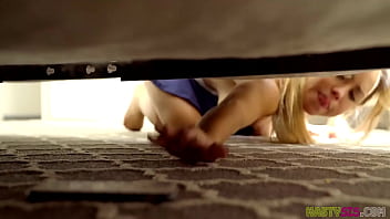 maid gets stuck under bed