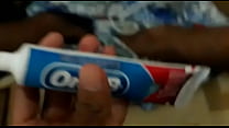 punch with toothpaste