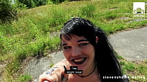 Pale pussy Doreen: Gothic girl enjoys some dick in the sunshine! stevenshame.dating