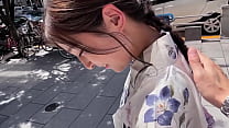 浴衣から覗く圧巻の神美乳×色素の薄いパイパンマ○コ【ゆなち(舞台役者)】甘え上手でいつもニコニコ/男を欲情させる美桃尻/浴衣を着せたまま半裸SEX/中出し/顔射