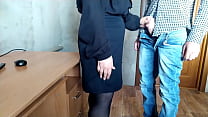 Curvy MILF on the table masturbates and makes me cum on her thighs