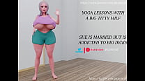 3D MILF gets a lot of cum on yoga class