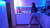 Cute latina dances around and loses her clothes