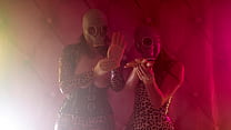 latex gasmask lesbian in the smoke rubber touch... Arya Grander and Mistress Priest