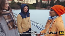 SWAP4K. A Sunday walk ended up as having a girl with in our bed. Hot sex with Stacy Cruz & Veronica Leal
