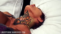 SEXY TATTOOED BABE FUCKS HERSELF WITH A DILDO