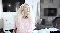 Blonde petite teen fucked by her stepdads huge dick